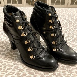 MICHAEL Michael Kors Leather Lace-Up Booties